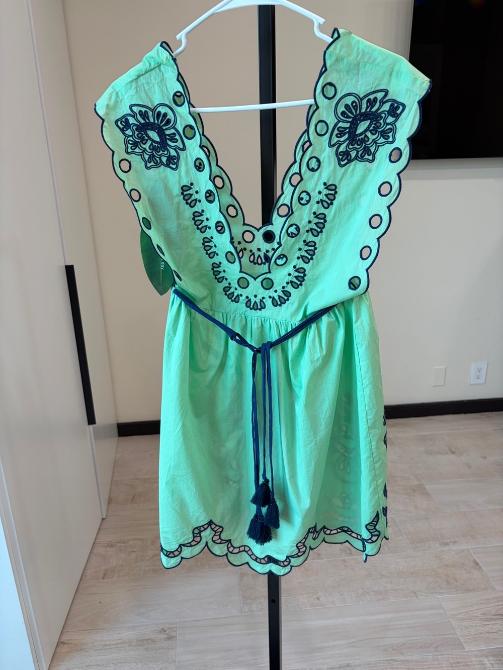 Farm Rio Cotton Tropi Eyelet Mini Dress - Picture 8 of 8